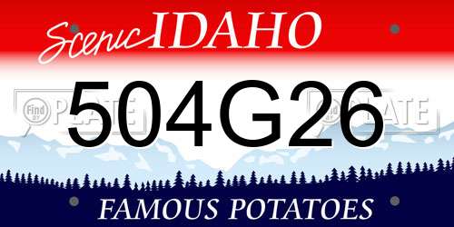 504G26 Idaho License Plate