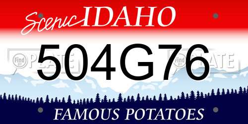 504G76 Idaho License Plate
