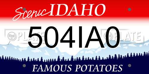 504IA0 Idaho License Plate