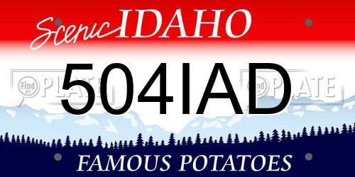 504IAD Idaho License Plate