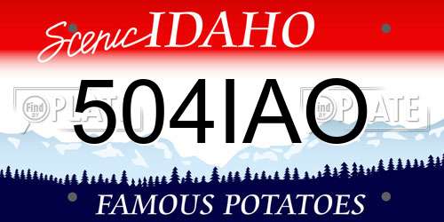 504IAO Idaho License Plate