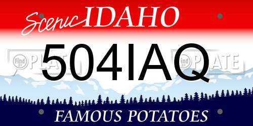 504IAQ Idaho License Plate