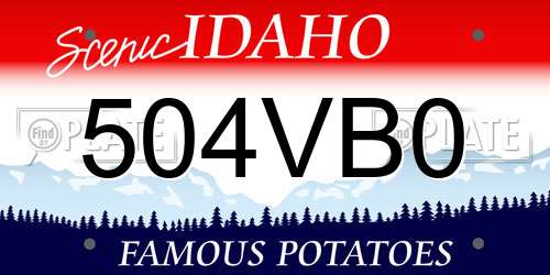 504VB0 Idaho License Plate
