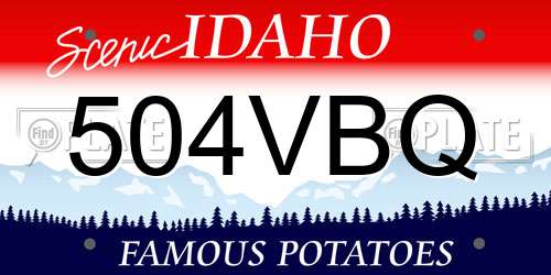 504VBQ Idaho License Plate