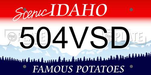 504VSD Idaho License Plate