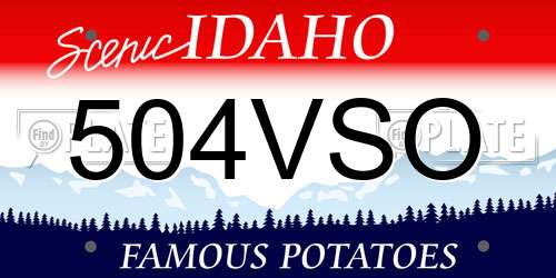 504VSO Idaho License Plate