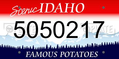 5050217 Idaho License Plate