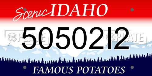 50502I2 Idaho License Plate