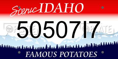 50507I7 Idaho License Plate