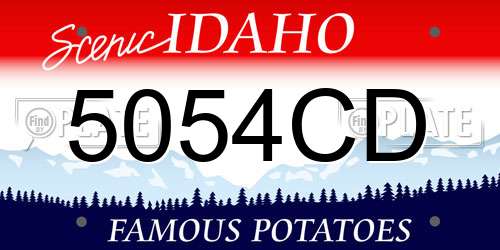 5054CD Idaho License Plate
