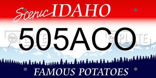 505ACO Idaho License Plate