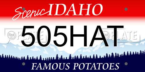 505HAT Idaho License Plate