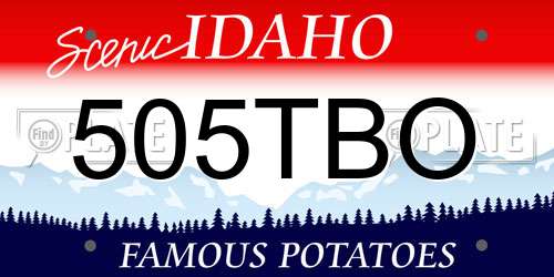 505TBO Idaho License Plate