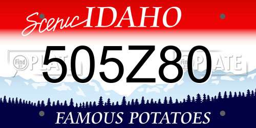 505Z80 Idaho License Plate