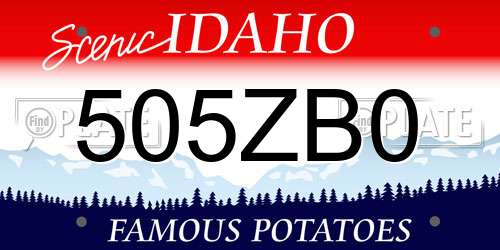 505ZB0 Idaho License Plate