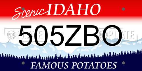 505ZBO Idaho License Plate
