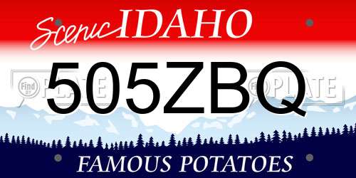 505ZBQ Idaho License Plate