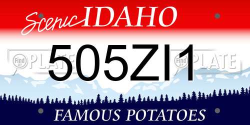 505ZI1 Idaho License Plate