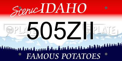 505ZII Idaho License Plate