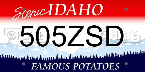 505ZSD Idaho License Plate