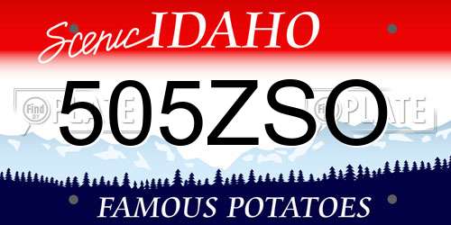 505ZSO Idaho License Plate