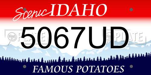 5067UD Idaho License Plate