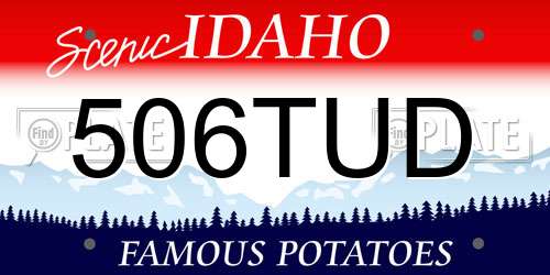 506TUD Idaho License Plate