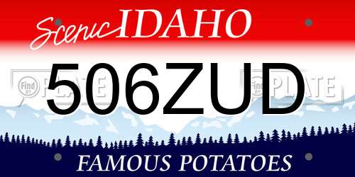 506ZUD Idaho License Plate