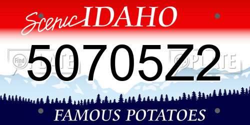 50705Z2 Idaho License Plate