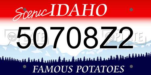 50708Z2 Idaho License Plate