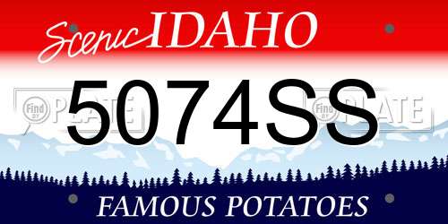 5074SS Idaho License Plate