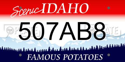 507AB8 Idaho License Plate