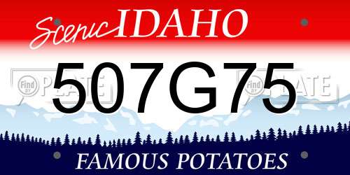 507G75 Idaho License Plate