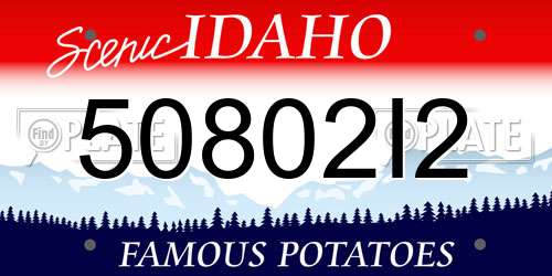 50802I2 Idaho License Plate
