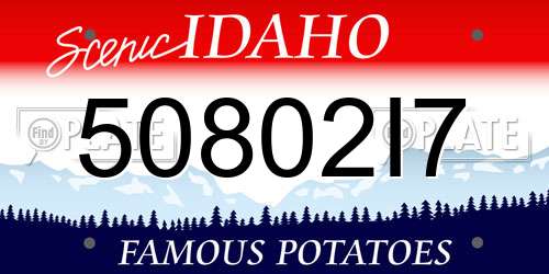 50802I7 Idaho License Plate