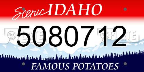 5080712 Idaho License Plate