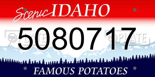 5080717 Idaho License Plate
