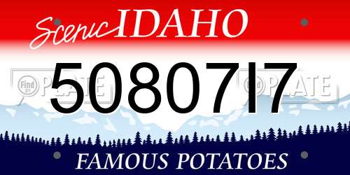 50807I7 Idaho License Plate