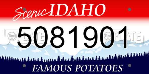 5081901 Idaho License Plate