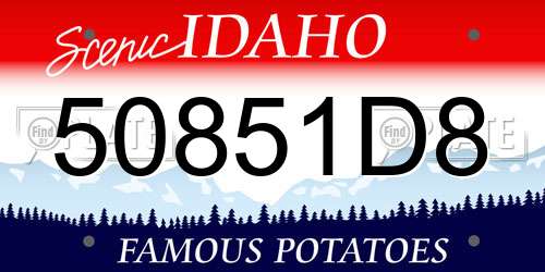 50851D8 Idaho License Plate