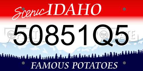 50851Q5 Idaho License Plate