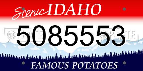 5085553 Idaho License Plate