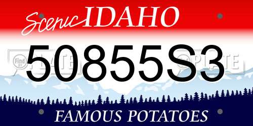 50855S3 Idaho License Plate