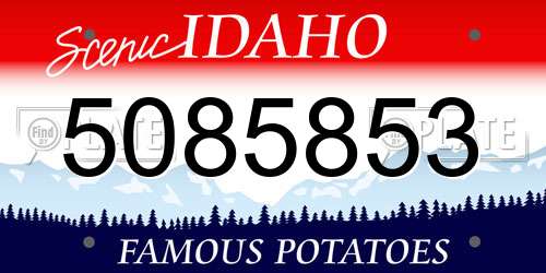 5085853 Idaho License Plate