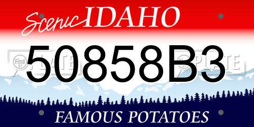 50858B3 Idaho License Plate