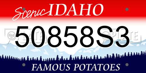 50858S3 Idaho License Plate