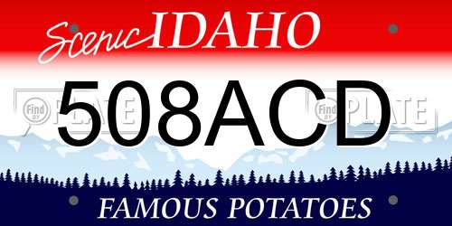 508ACD Idaho License Plate