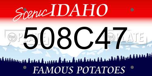 508C47 Idaho License Plate