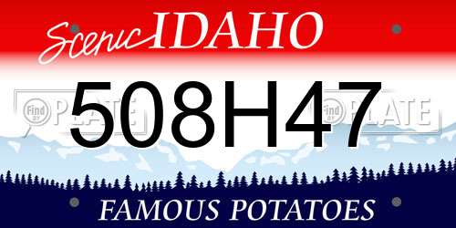 508H47 Idaho License Plate