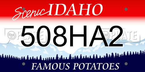 508HA2 Idaho License Plate